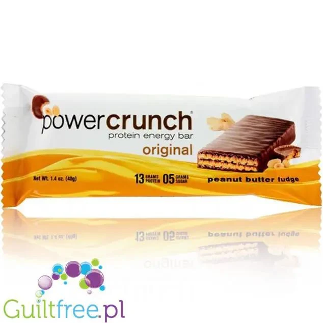 Power Crunch Peanut Butter Fudge - wafelek proteinowy ze stewią, Krówka, Czekolada & Masło Orzechowe