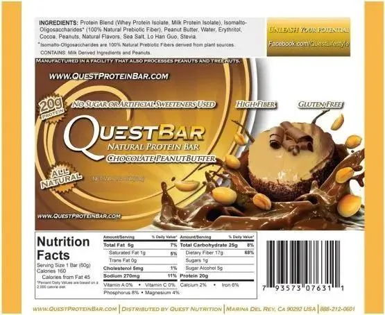 Quest Bar Chocolate Peanut Butter PUDEŁKO