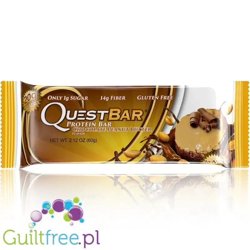 Quest Bar Chocolate Peanut Butter - baton proteinowy Czekolada & Masło Orzechowe 20g białka