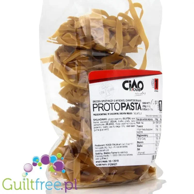 Ciao Carb ProtoPasta, Tagliatelle - makaron akaron proteinowy 60% białka Wstążki