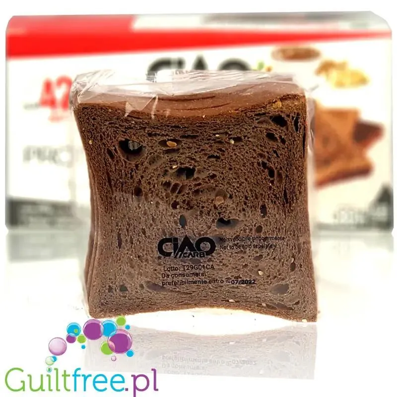 Ciao Carb ProtoToast Cocoa Stage1 - Czekoladowe prototosty proteinowe 44g białka / 28g błonnika