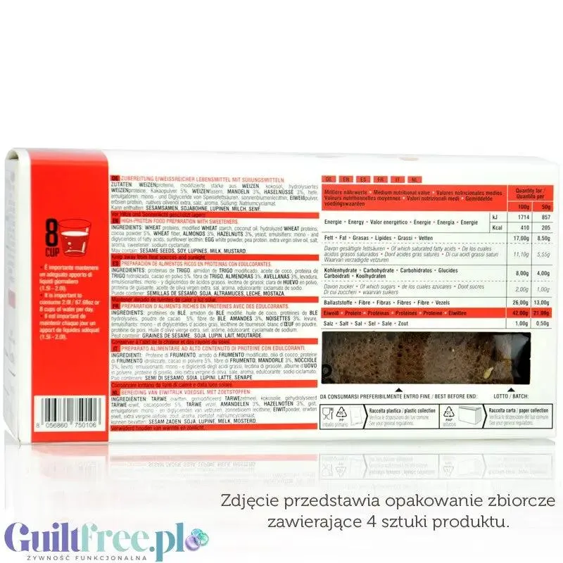 Ciao Carb ProtoToast Cocoa Stage1 - Czekoladowe prototosty proteinowe 44g białka / 28g błonnika