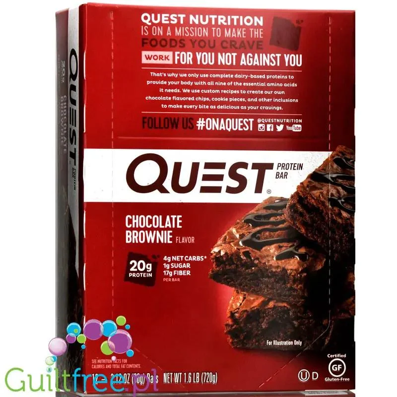 Quest Bar Chocolate Brownie - baton proteinowy Czekoladowe Brownie 20g białka