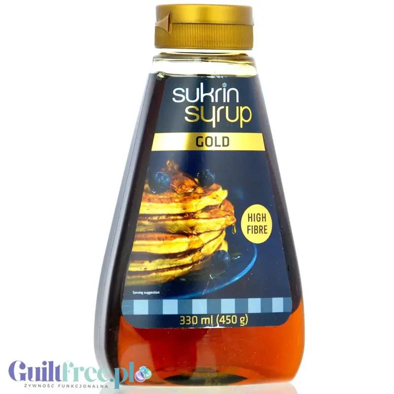 Sukrin Sirup Gold - gęsty syrop słodzący low carb, 50% błonnika 330ml 450g