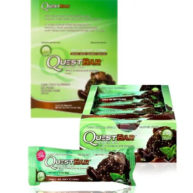 Quest Bar Mint Chocolate Chunk baton proteinowy PUDEŁKO x 12 Batonów