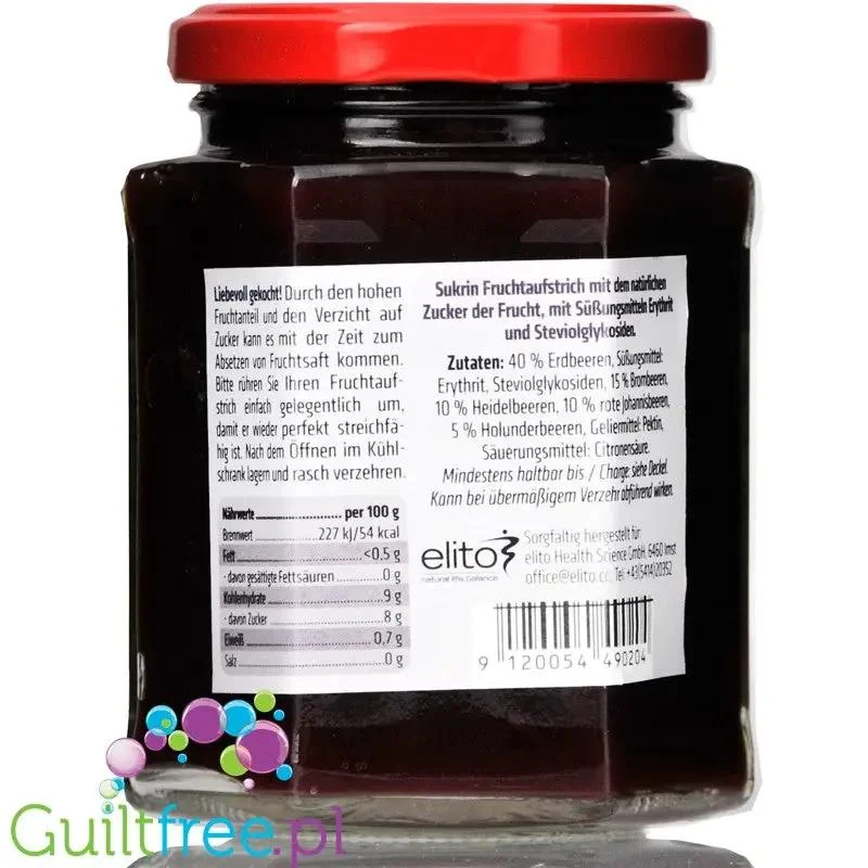 Sukrin Waldfrucht - dżem z owoców leśnych ze stewią i erytrytolem tylko 33kcal