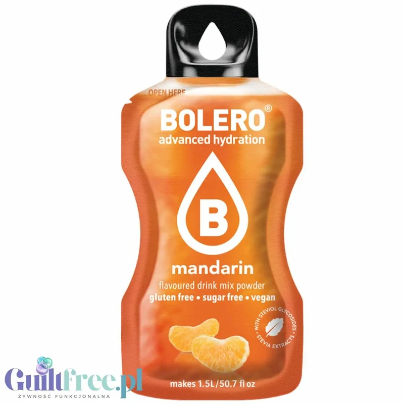 Bolero Drink Mandarin 9g - saszetka do napojów bez cukru ze stewią, Mandarynka