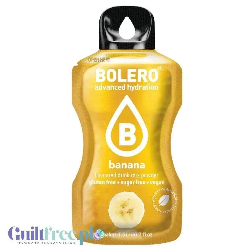 Bolero Drink Banana 9g - napój instant w saszetce, ze stewią, smak bananowy