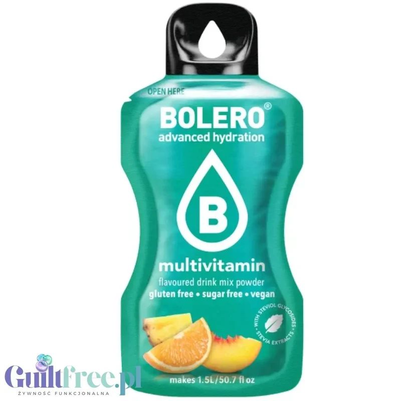 Bolero Drink Multivitamin 9g - saszetka do napojów bez cukru ze stewią, Multiwiamina