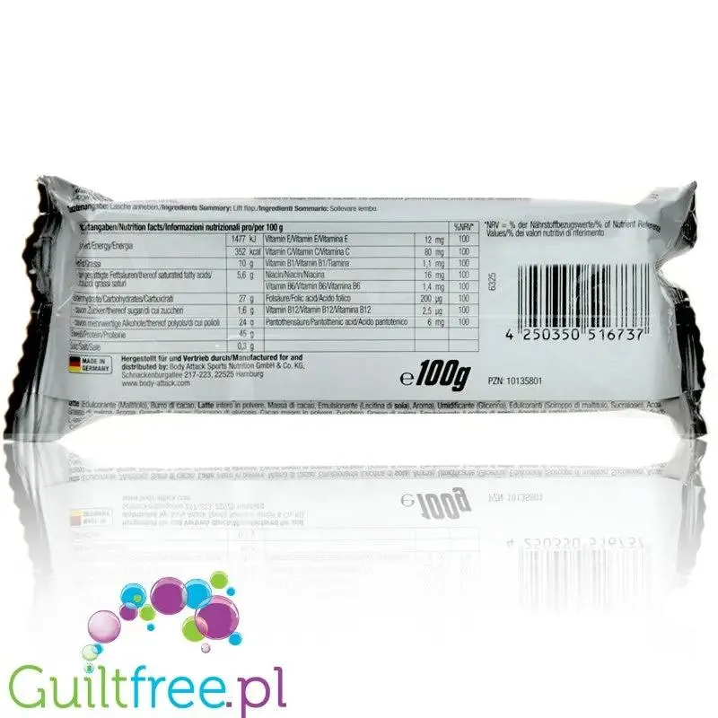Carb Control Stracciatella - wielki sycący baton 45g białka
