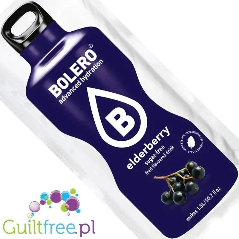 Bolero Drink Elderberry 9g - napój instant w saszetce, ze stewią, smak Jagody Czarnego Bzu