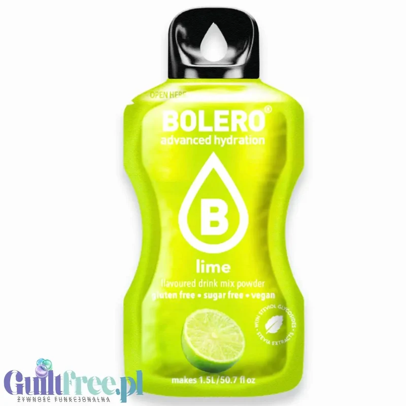 Bolero Drink Lime 9g - saszetka do napojów bez cukru ze stewią, Limonka
