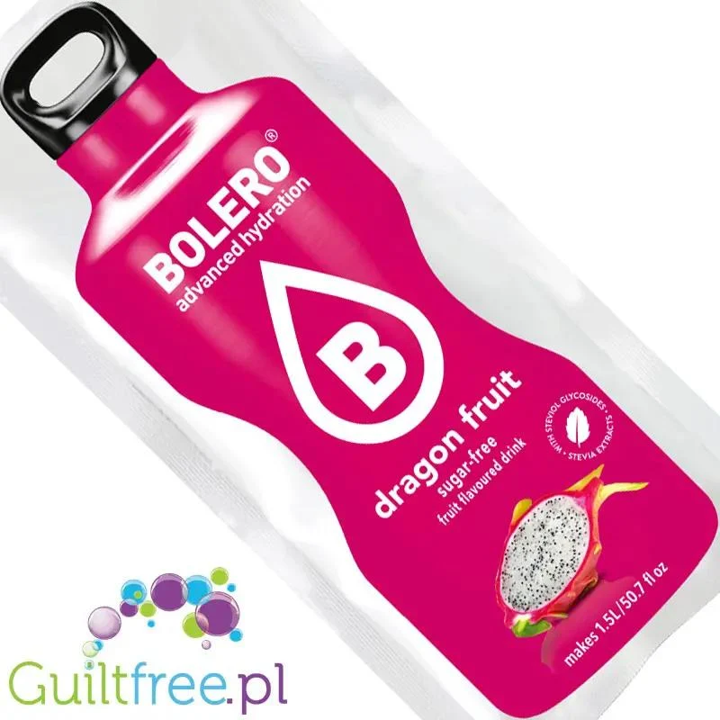 Bolero Drink Dragonfruit 9g - saszetka do napojów bez cukru ze stewią, Pithaja Smoczy Owoc