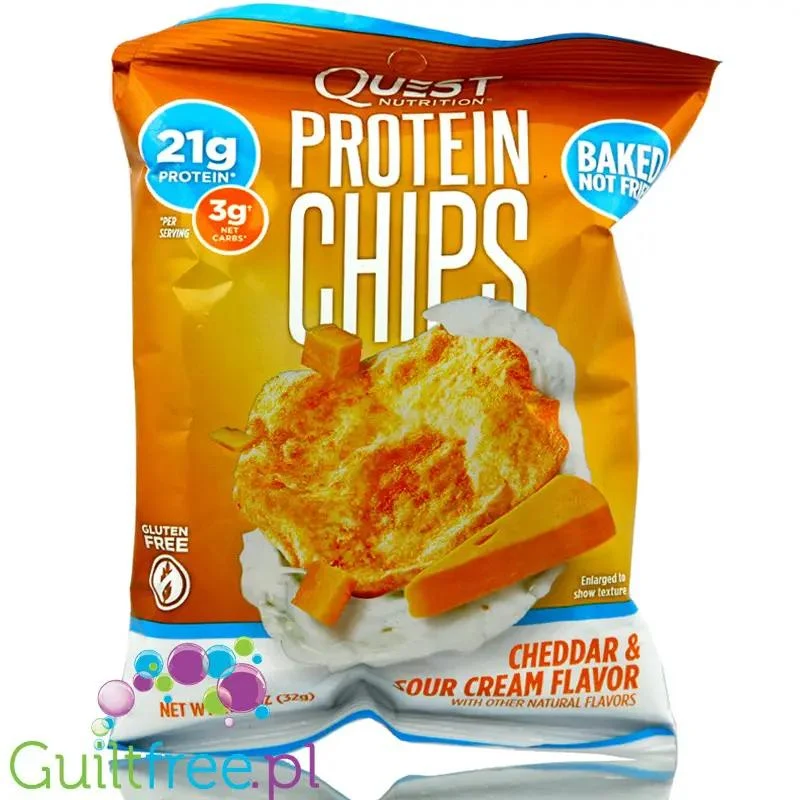 Quest Protein Chips - Proteinowe Chipsy, Ser Cheddar & Śmietanka 21g białka