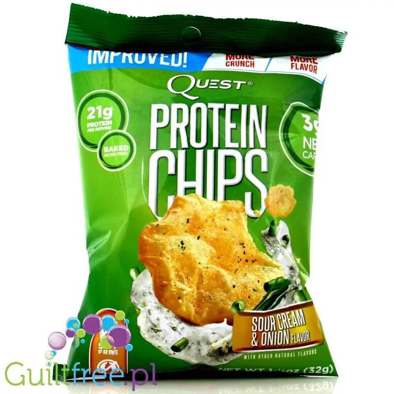Quest Protein Chips - Proteinowe Chipsy, Śmietanka & Cebulka 20g białka