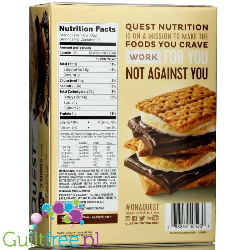 Quest Bar S'mores - baton proteinowy Marshmallow & Czekolada 20g białka
