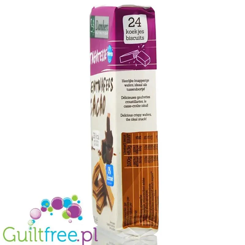 Damhert Low Carb Cocoa Centwafers - wafelki z kremem kakaowym bez dodatku cukru