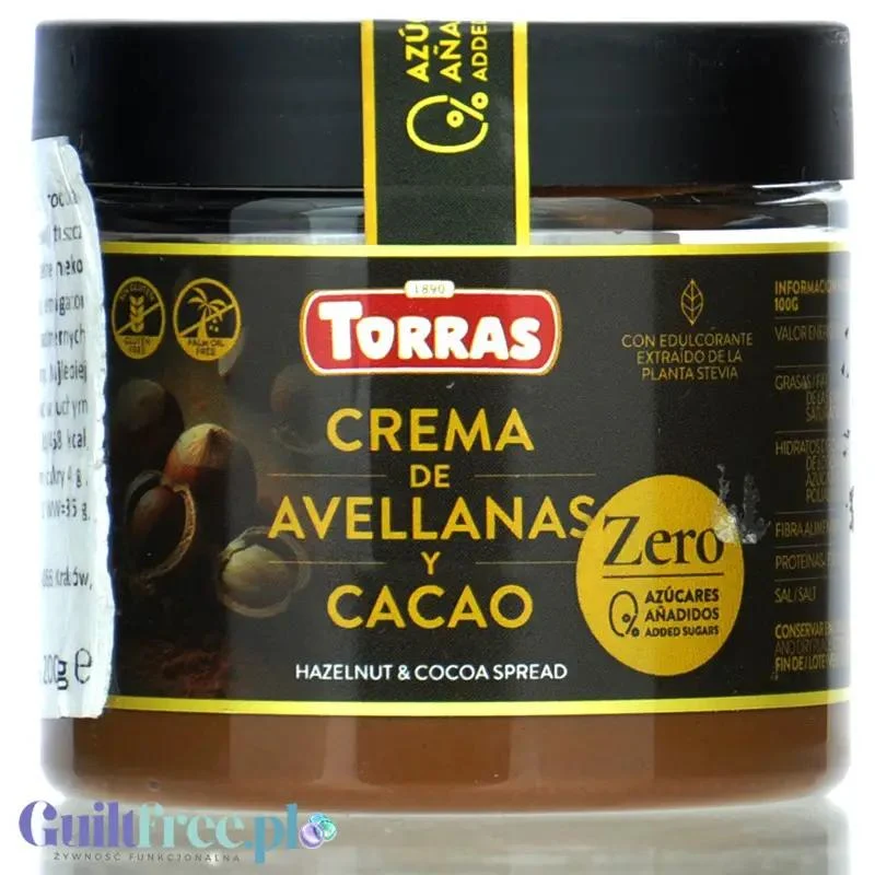 Torras Crema de Avellana y Cacao - krem czekoladowo-orzechowy bez cukru ze stewią