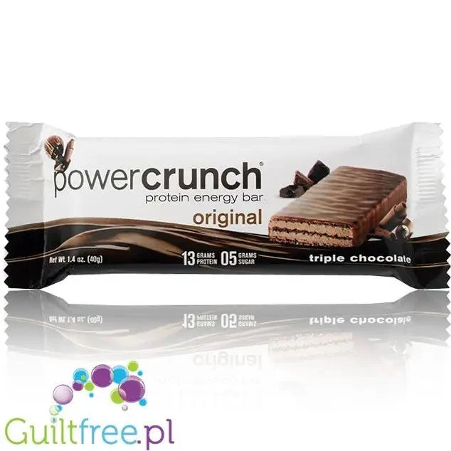Power Crunch Triple Chocolate PUDEŁKO x 12 SZT - proteinowy wafelek ze stewią