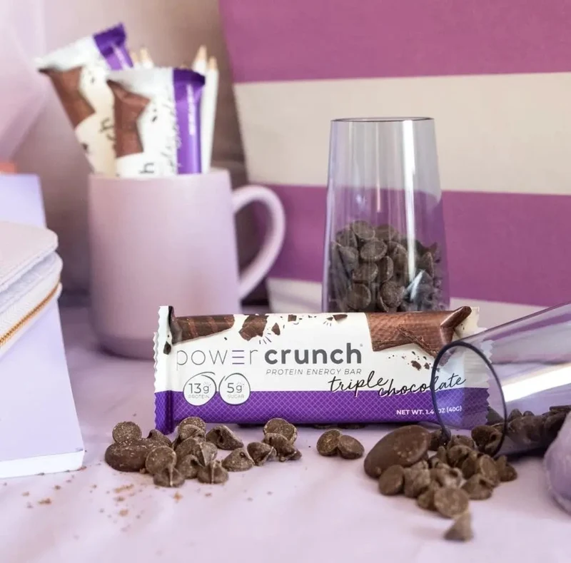 Power Crunch Triple Chocolate PUDEŁKO x 12 SZT - proteinowy wafelek ze stewią