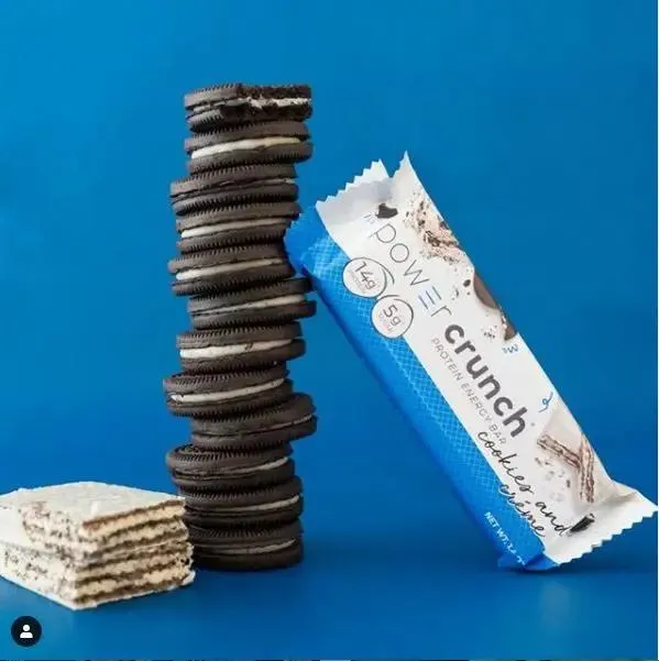 Power Crunch Cookies & Creme - proteinowy wafelek ze stewią 14 białka, Ciasteczka z Kremem