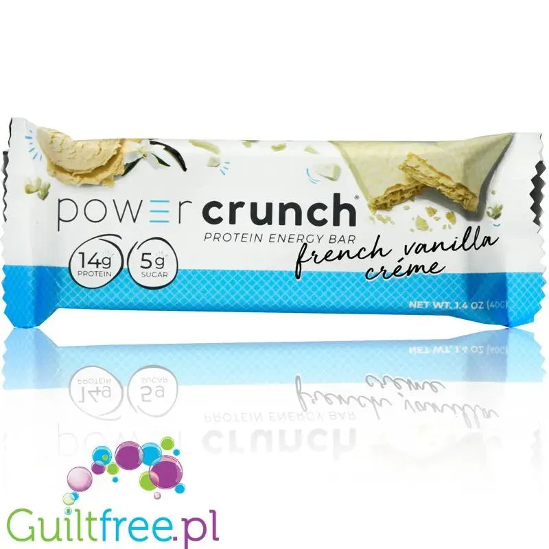 Power Crunch French Vanilla Crème - proteinowy wafelek ze stewią, 14g białka