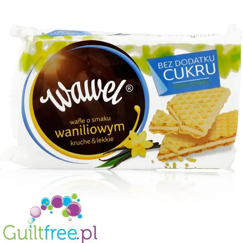 Wawel wafelki waniliowe bez dodatku cukru, opakowanie familijne