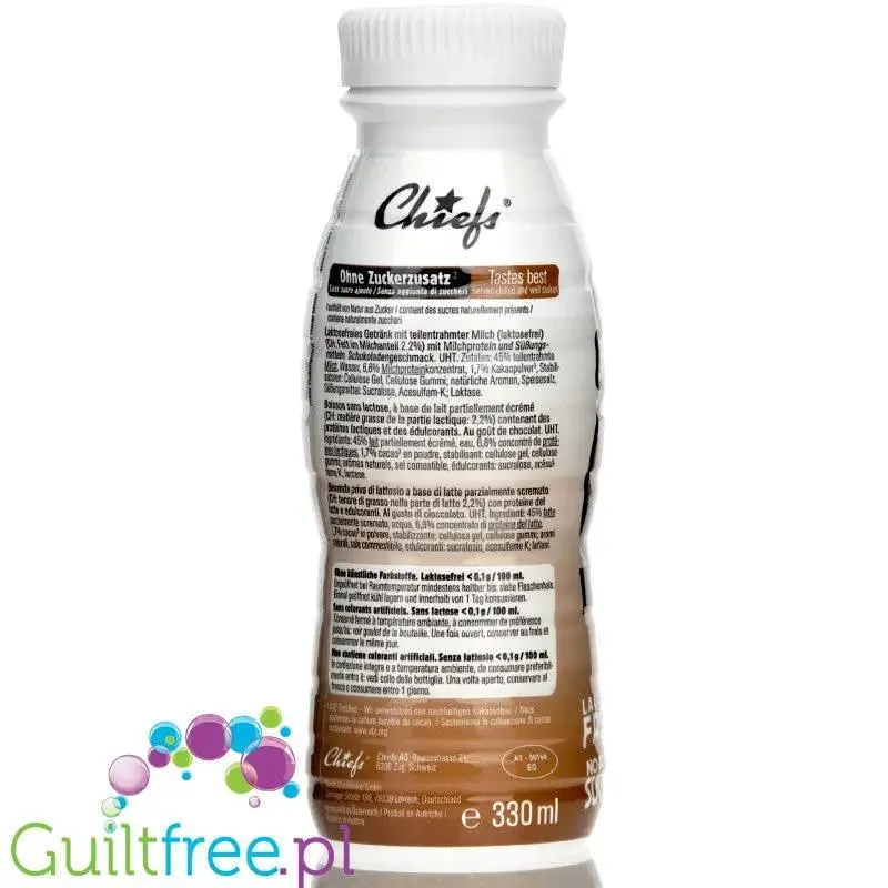 Chiefs Milk Protein Shake Choco Mountain - czekoladowy szejk proteinowy RTD bez laktozy, 26g białka 188kcal
