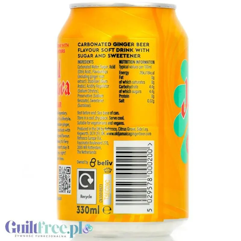 D&G Old Jamaica Ginger Beer Regular (CHEAT MEAL) bezalkoholowe piwo imbirowe 330ml 0% vol alk