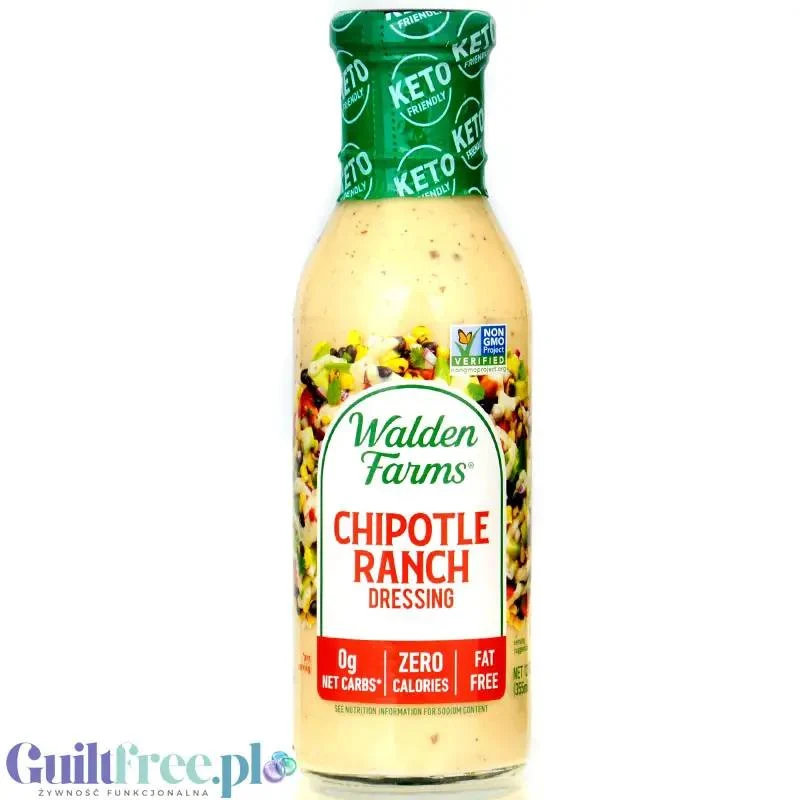 Walden Farms Keto Dressing, Chipotle Ranch - pikantny sos sałatkowy zero kukchni meksykańskiej