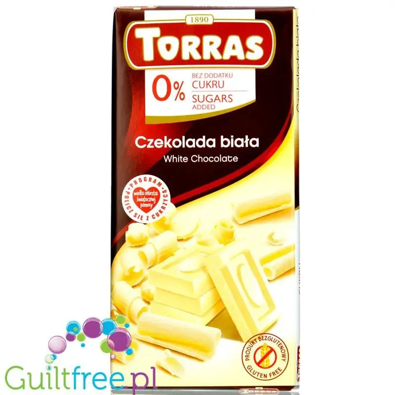 Torras White Chocolate - bezglutenowa biała czekolada bez dodatku cukru