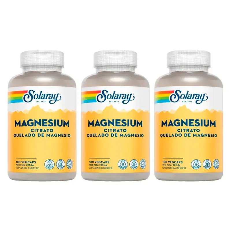 Solaray Magnesium Citrate Pack 3 x 180 Capsules